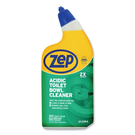 Zep Acidic Toilet Bowl Cleaner, Mint, 32 oz Bottle ZUATBC32